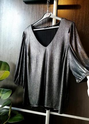 Шикпрная, блестящая, новая, нарядная блуза блузка. мягенькая. f&f10 фото