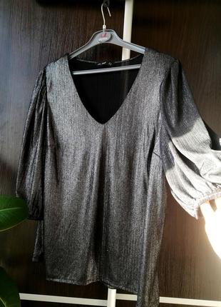 Шикпрная, блестящая, новая, нарядная блуза блузка. мягенькая. f&amp;f4 фото