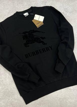 Свитшот в стиле burberry 100% коттон черный