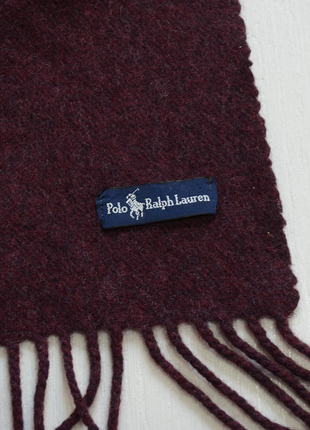 Бордовый шерстяной шарф от бренда polo ralph lauren4 фото