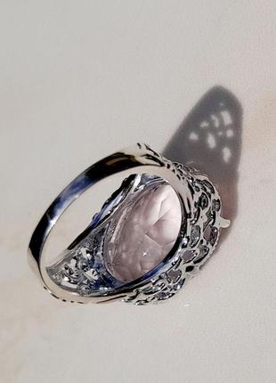 Кольцо с розовым топазом