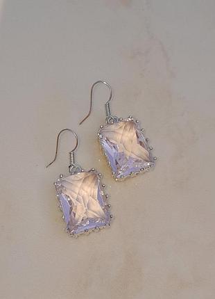 Серьги с розовыми топазами