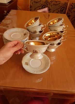 Продам коллекционный сервиз для чая/кофе. 9 чашек и 9 блюдцев.1 фото