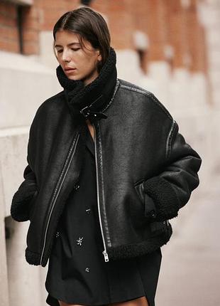 Трендовая дубленка куртка zara оригинал