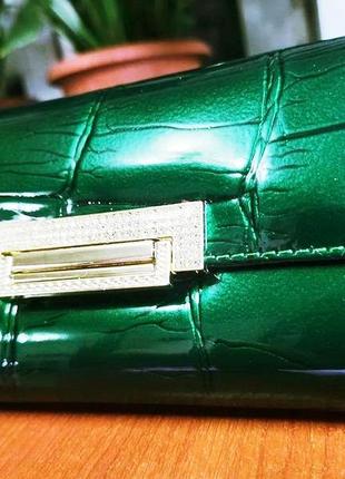 Кошелек(гаманець) цвет-мятный(насыщенно зелёный).кожа + лак. новый.3 фото