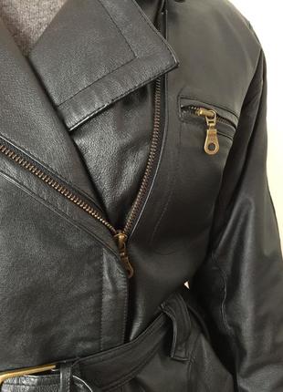 Вінтажна чорна шкіряна куртка косуха, розмір м-l8 фото
