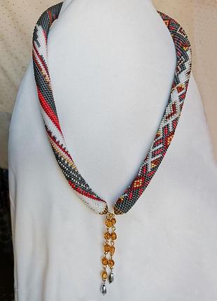 Украшение из бисера кольє-джгут "грация"