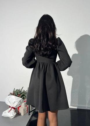 Красивое нежное платье свободного кроя с длинными рукавами фонариками5 фото