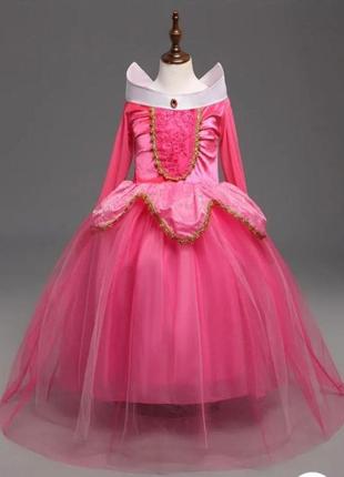 Гарне карнавальне плаття принцеси аврора спляча красуня з аксесуарами 4-5, 5-6 років