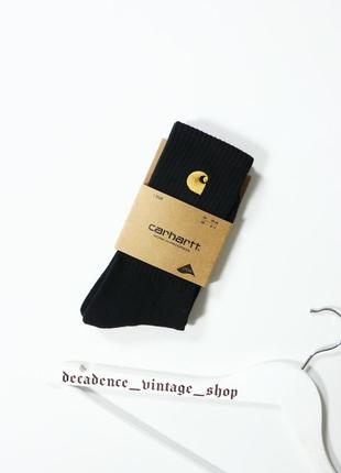 Нові чорні шкарпетки carhartt wip з вишитим золотим лого. оригінал. stussy dime dickies polar huf vans supreme socks y2k