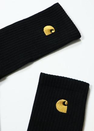 Новые носки carhartt wip с вышитым золотым лого. оригинал. stussy dime dickies polar huf vans supreme socks y2k4 фото