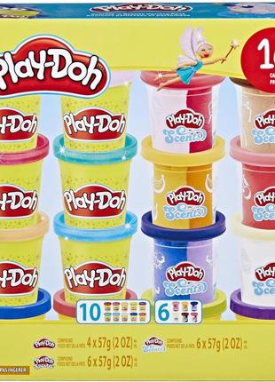 Игровой набор пластелина play-doh sparkle and scents variety 16 банок2 фото