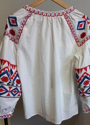 Вышиванка женская жакет блуза белая и красная9 фото
