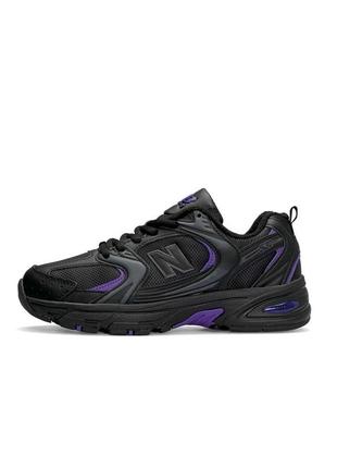 Зимние термо женские кроссовки new balance 530 amarillas черные с сиреневым