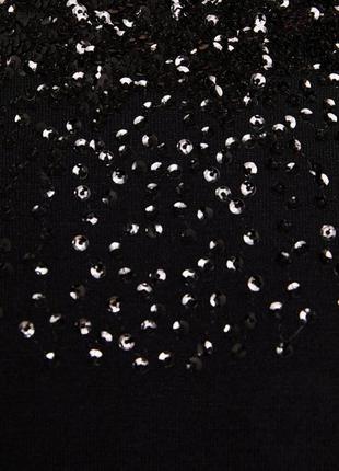 Шикарный чёрный топ с пайетками zara knit, 💯 оригинал, молниеносная отправка ⚡💫🚀6 фото