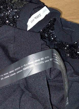 Шикарный чёрный топ с пайетками zara knit, 💯 оригинал, молниеносная отправка ⚡💫🚀10 фото