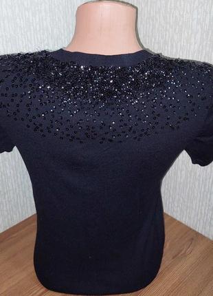 Шикарный чёрный топ с пайетками zara knit, 💯 оригинал, молниеносная отправка ⚡💫🚀8 фото