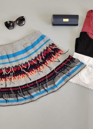 Стильная яркая вязаная юбка юбка stefanel, италия, р.m/l6 фото