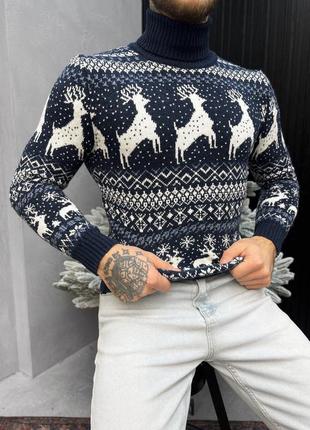 Гольф свитер мужской новогодний тёплый9 фото