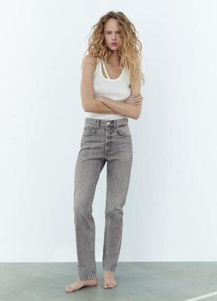 Джинси high-rise straight-fit zara 36