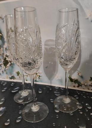 Хрустальные бокалы неман для шампанского2 фото