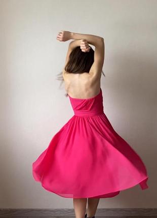 Розовое платье-бюстье миди вечернее h&amp;m3 фото
