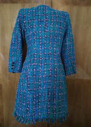 Плаття-блейзер твiд морської хвилі, xs/343 фото