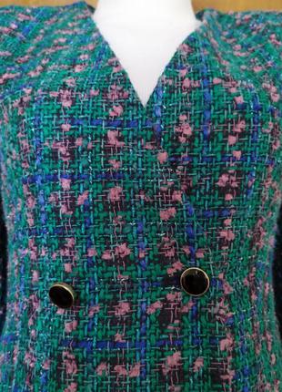 Плаття-блейзер твiд морської хвилі, xs/345 фото