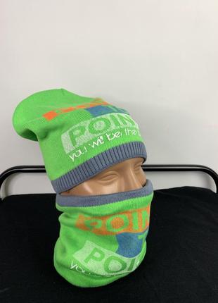 Зимняя детская шапка и баф