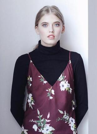 Сукня/сарафан коричнева міді в квітковий принт р.m/38 must have