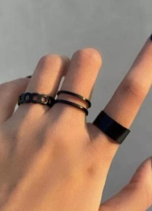 Набор колец 3 шт. черный