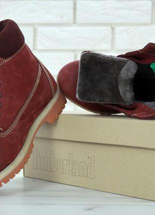 Timberland burgundy fur ❄️, черевики жіночі зимні тімберленд, ботинки женские зимние тимберленд, ботинки тімберленд жіночі з хутром6 фото