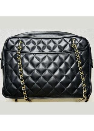 Шкіряна сумка / крос-боді mauro governa parma в стилі chanel camera bag