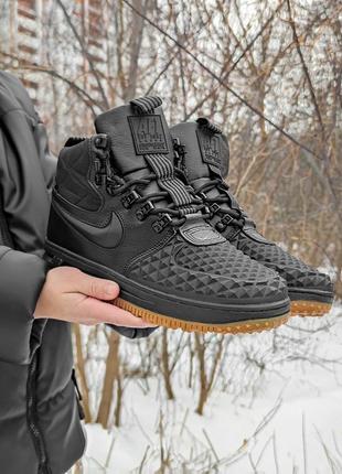 Мужские зимние кроссовки найк nike lunar force duckboot black/brown fur