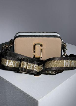 Женская сумка marc jacobs the snapshot beige/white