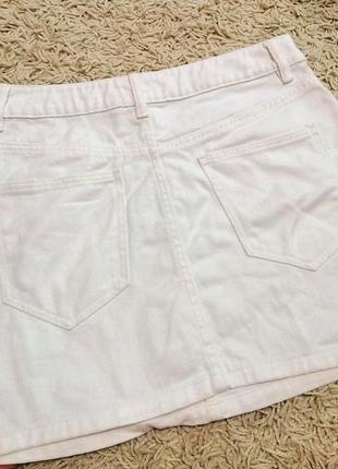 Белая женская джинсовая юбка4 фото