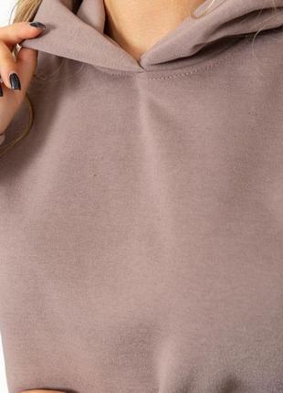Тёплое худи женское на флисе оверсайз кофта толстовка батник с карманами модное худи7 фото