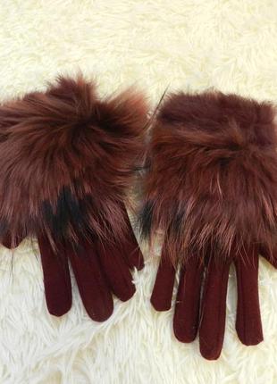 ✅ перчатки демисезон натуральный мех