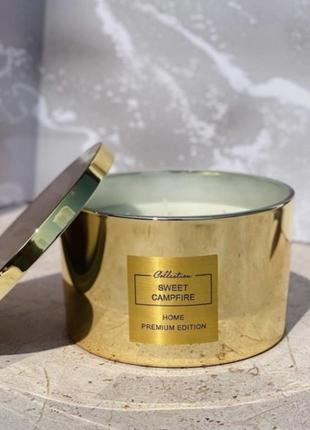 Золотая аромасвеча pepco sweet campfire / аромасвеча 35 часов