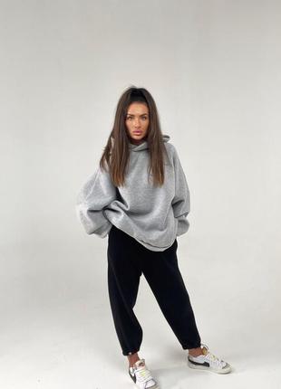Худи оверсайз теплая кофта на флисе