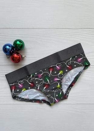 Новогодние хлопковые трусики victoria's secret pink оригинал