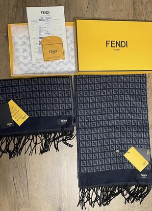 Шарф мужской фенди fendi в подарочной коробке.7 фото