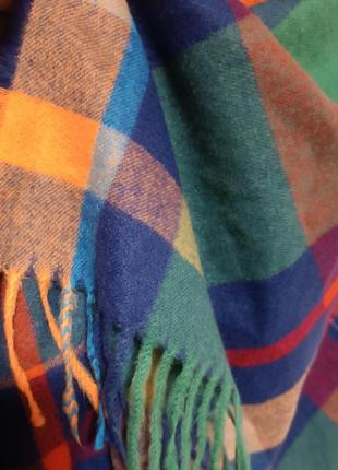 Кашемировый цветной шарф палантин stradivarius в клетку5 фото