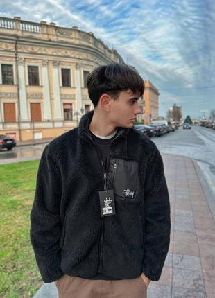 Двухсторонняя куртка sherpa stussy