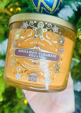 Свеча на 3 гноения cinnamon sugared pecans от bath &amp; body works