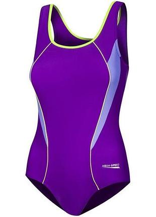Купальник закритий для жінок aqua speed ​​kate 6789 фіолетовий, жовтий флуор жін 42 (xl)