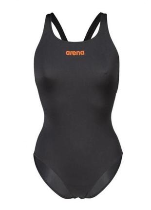 Купальник закритий для жінок arena team swimsuit swim pro solid темно-сірий, помаранчевий жін 40