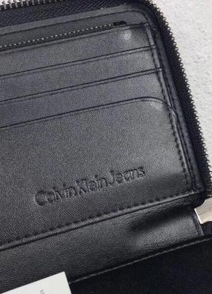 Клатч calvin klein мужской черный кошелек на молнии подарочный набор3 фото