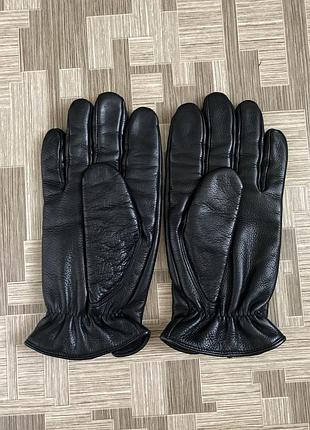 Перчатки мужские кожаные из натуральной кожи утеплённые