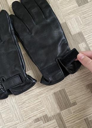 Перчатки мужские кожаные из натуральной кожи утеплённые